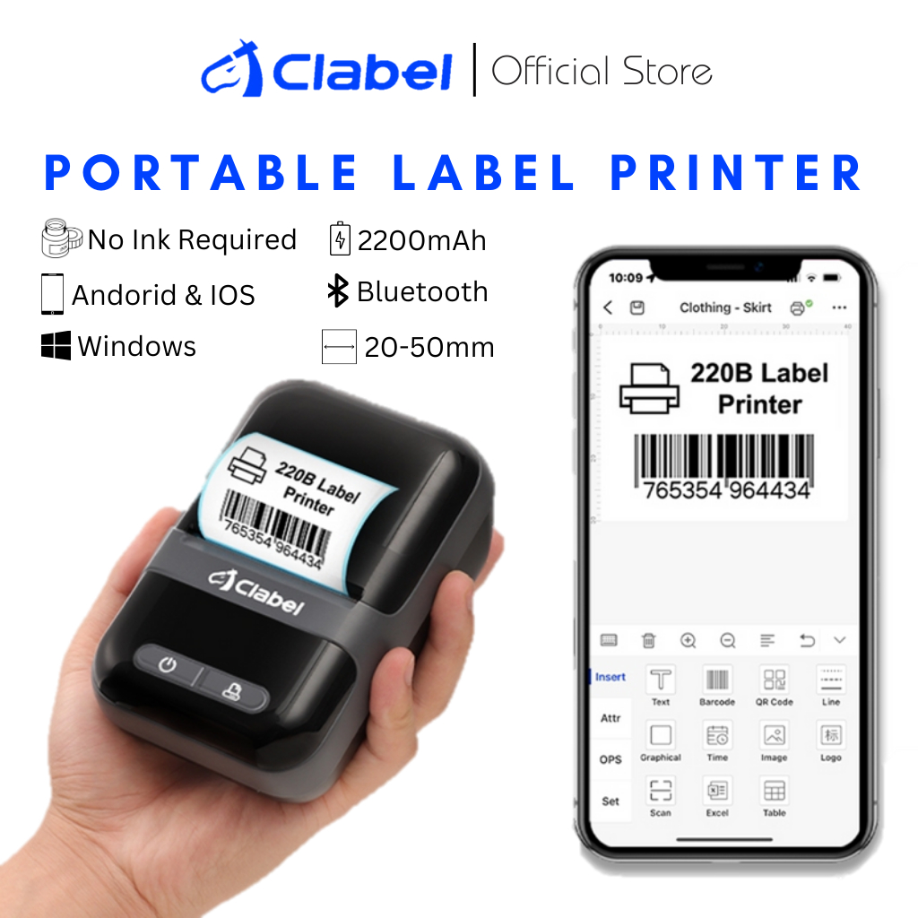 Jual Printer Portable Wireless Bluetooth Buat Label Stiker Harga