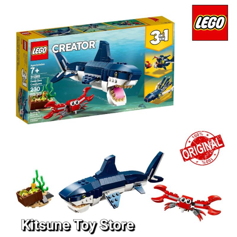 Jual Lego Creator 31088 Deep Sea Creatures Shark 3in1 Original - Mainan ...