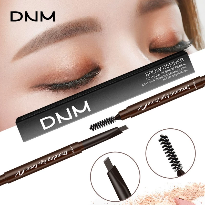 DNM Pensil Alis Eye brow 2in1 Kepala Ganda Waterproof Long-Lasting | AutoStock