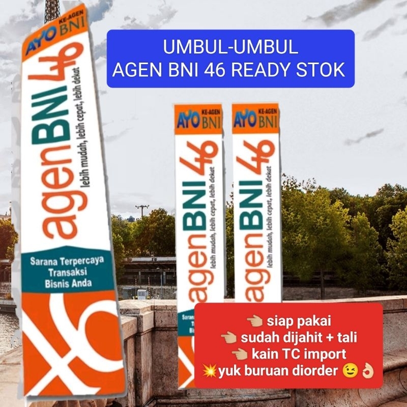 Jual Bendera Umbul-umbul BNI 46 READY STOK KAIN PRINTING | Shopee Indonesia