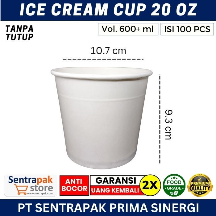 Jual Ice Cream Cup 2, 4, 5, 6, 8.5, 10, 12, 20 oz & es krim cup 120 ...