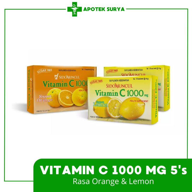 Jual Vitamin C 1000 mg Sidomuncul | Rasa Lemon , Orange , Muscat Grape