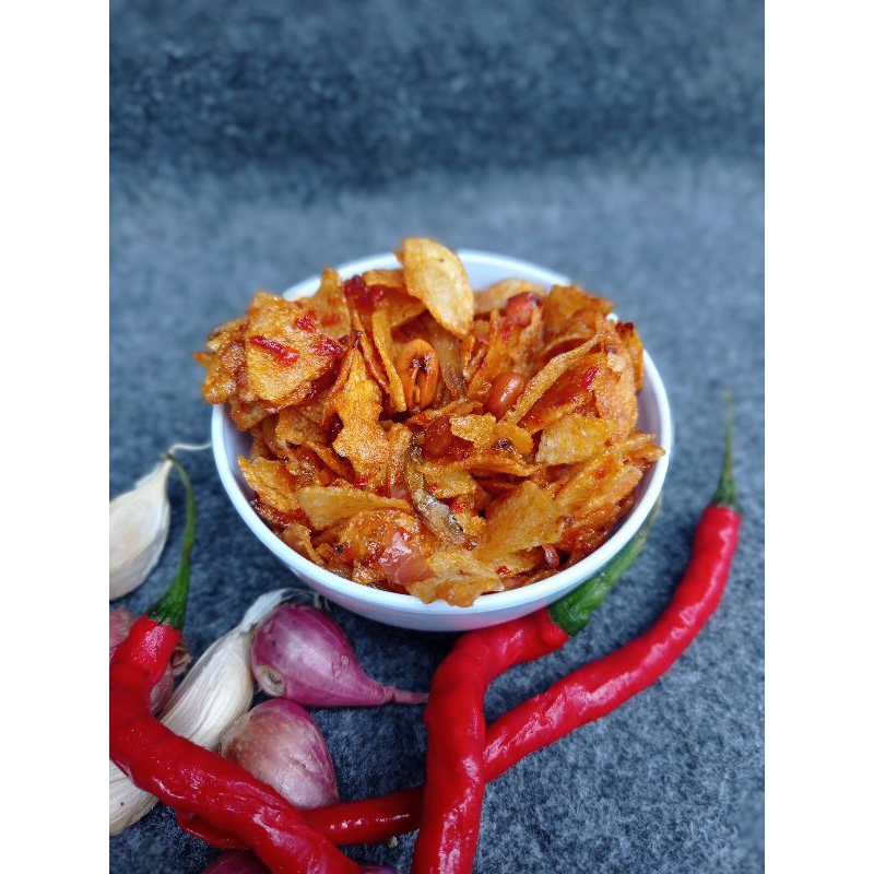 Jual Kering Kentang gurih pedas manis campuran kacang 250 gram | Shopee ...