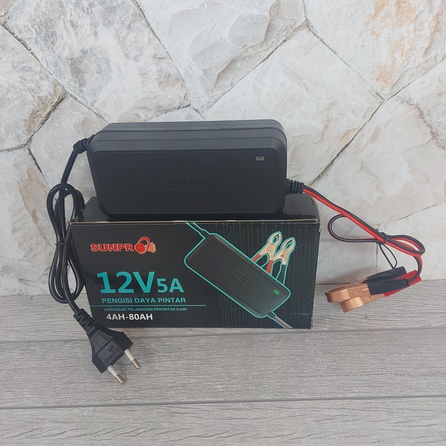 Jual Cas Aki 5a Battery Charger 5A 12v Pengisi Daya Pintar Sunpro 12v5A