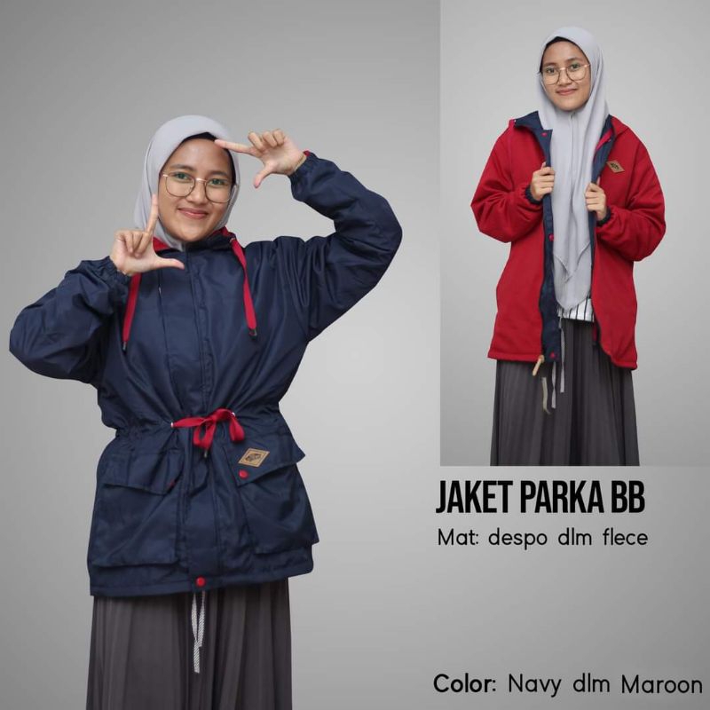 Jual jaket bb cewek /jaket parka cewek /jaket hijab /jaket hijab tebal