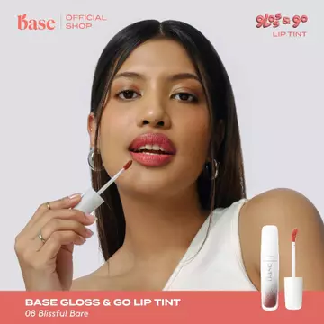 BASE Gloss Go Lip Tint Vegan Formula Ringan Hydrating Transferproof Tahan Lama BPOM