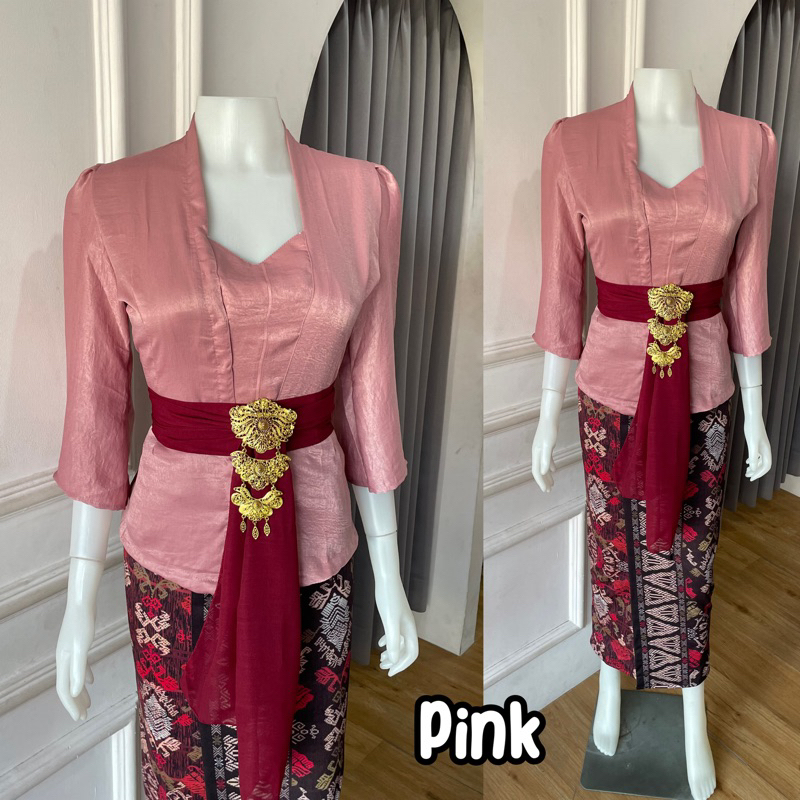 Jual Set Kebaya Bali Jadi Silky Lonceng Halus Kebaya Kerja | Shopee ...