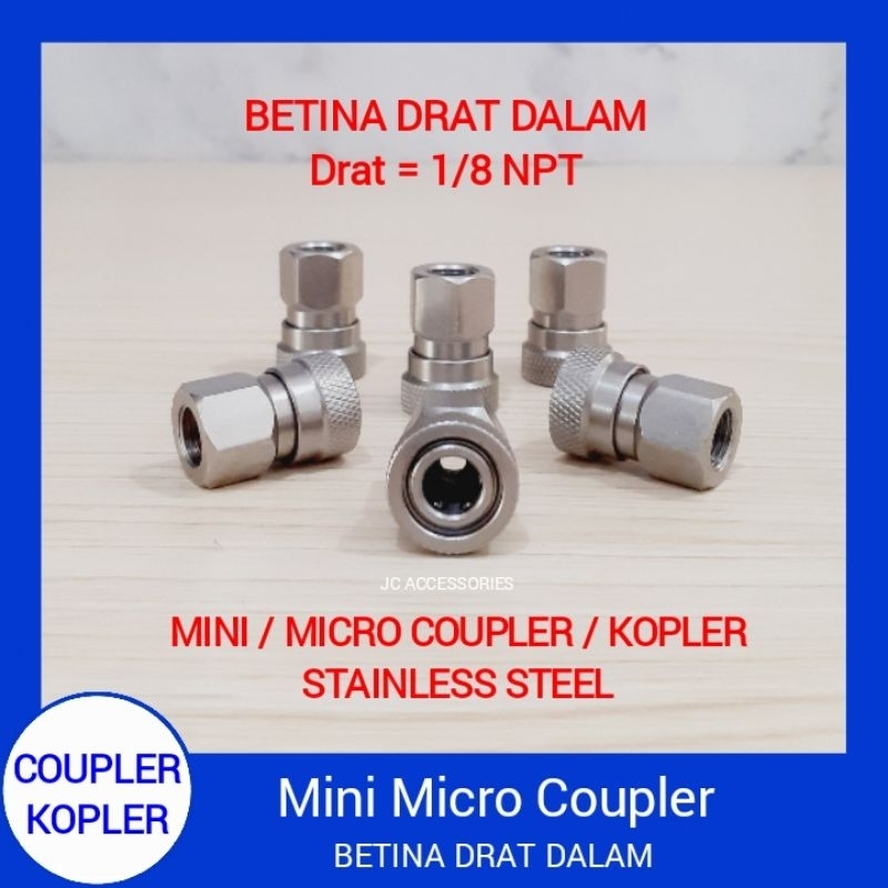 Jual MINI MICRO KOPLER COUPLER BETINA DRAT DALAM 1/8NPT 1/8 NPT ...