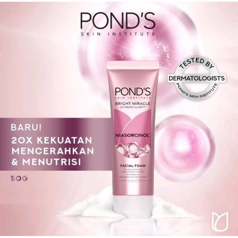 Jual Ponds Bright Miracle Ultimate Clarity Facial Foam 50g | Shopee ...