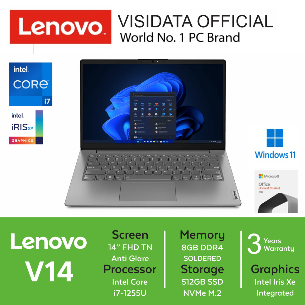 Jual Lenovo V14 G3 EMID Intel i7-1255U 8GB 512GB 14