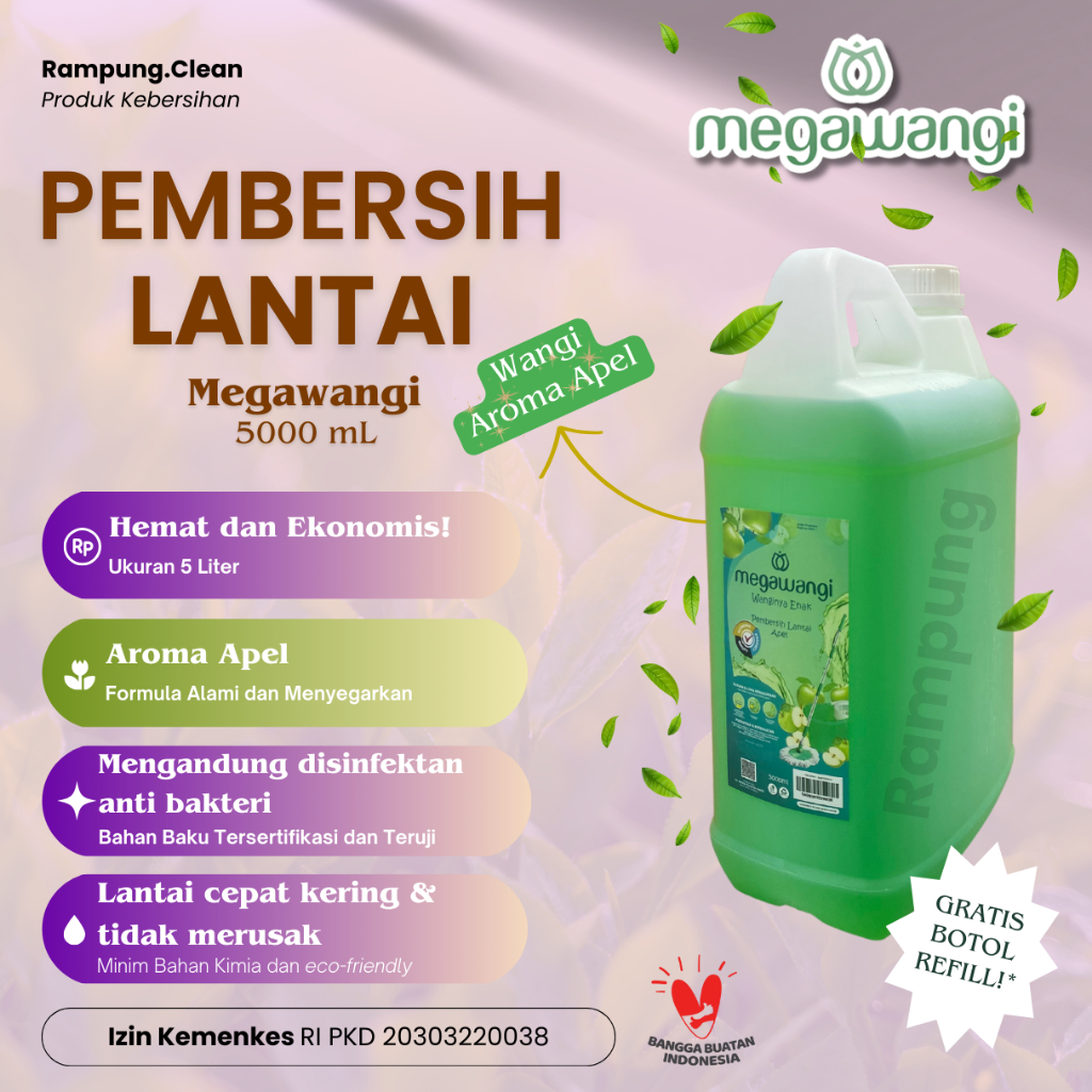 Jual Pembersih Lantai Sabun Pel 5 Liter Murah Megawangi Floor Cleaner