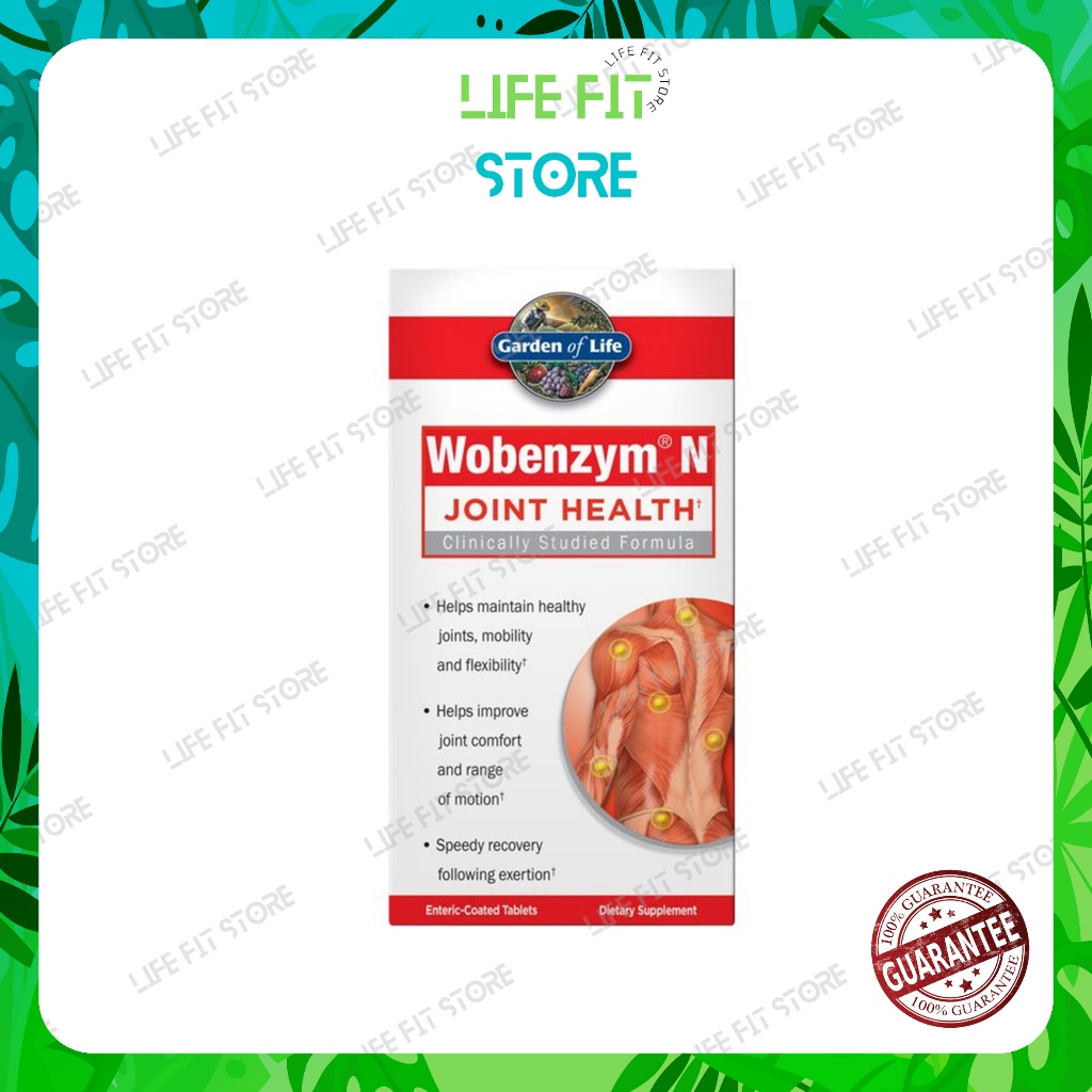 Jual Garden of Life Wobenzym N 100 tabs mobilitas sendi sehat
