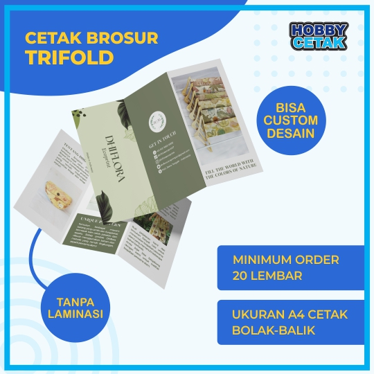 Jual Cetak Brosur Trifold Ukuran A4 Bahan Art Paper 150 Gsm Shopee