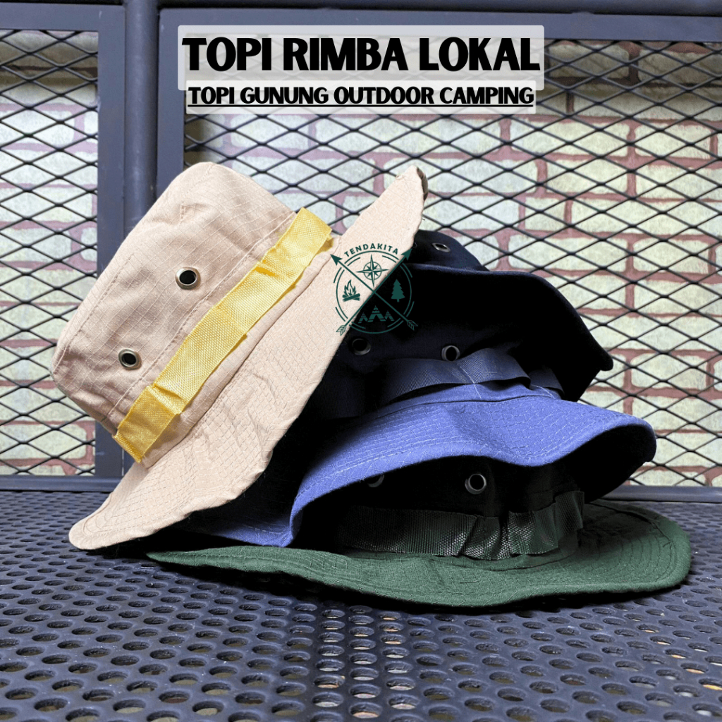 Jual Topi Rimba Lokal Polos | Topi Rimba Outdoor | Shopee Indonesia