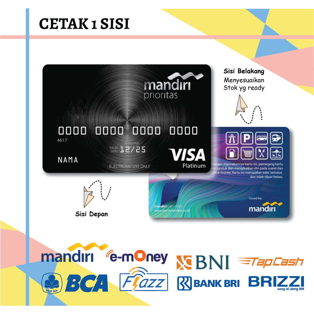 Jual KARTU EMONEY DEBIT CARD MANDIRI BLACK E MONEY MANDIRI FLAZZ BCA ...