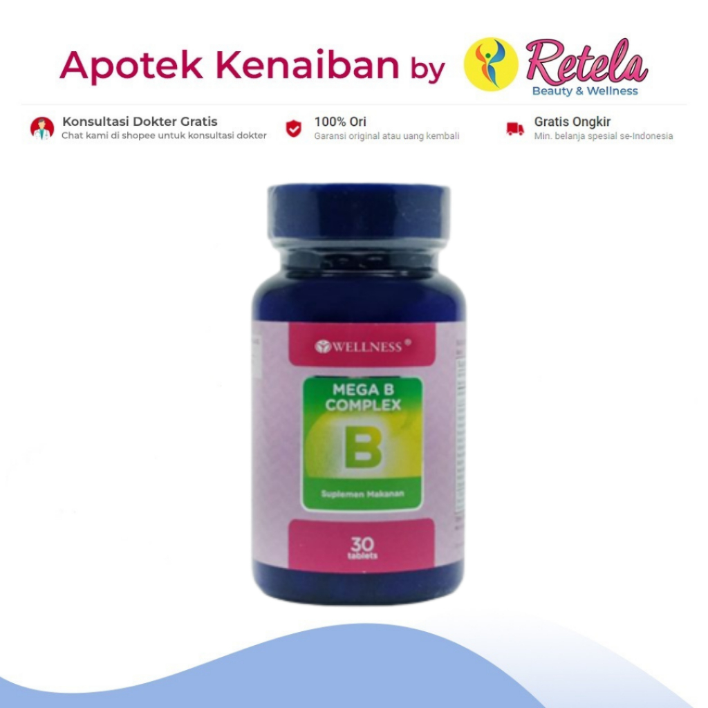 Jual WELLNESS MEGA B COMPLEX 30 TABLET | Shopee Indonesia