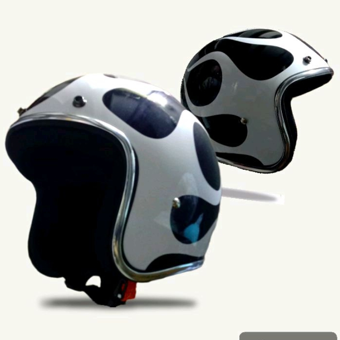 Jual Helm retro api List chrome | Shopee Indonesia