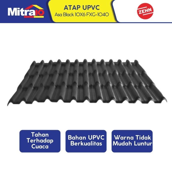 Jual Zehn Genteng Upvc FXG-1040 10 x 6 Meter Hitam | Shopee Indonesia