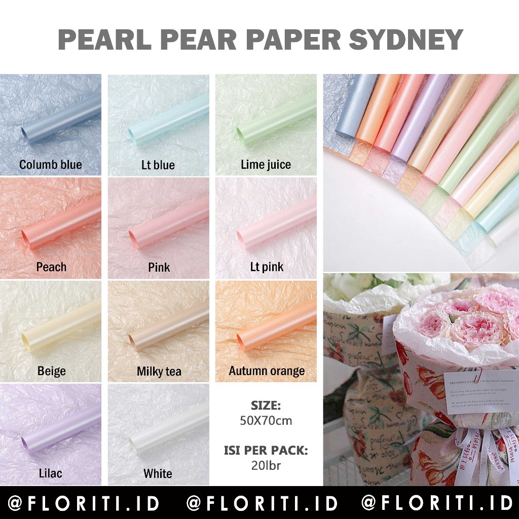 Jual Lembar Kertas Buket Pearl Pear Paper Sydney Korean Flower