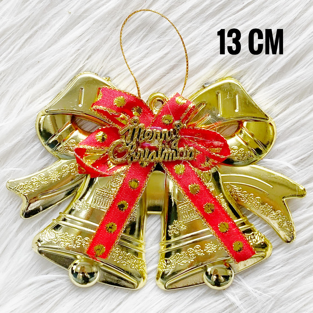 Jual Aksesoris Hiasan Gantungan Pohon Natal Ornamen Lonceng Santa Claus Salju Merry Christmass 8537