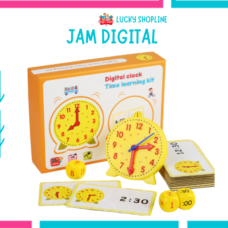 Jual [BIG SALE] digital clock time learning kit set mainan puzzle ...