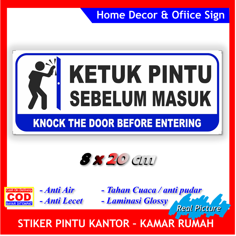 Jual Label stiker new ketuk pintu sebelum masuk sticker adab etika ...