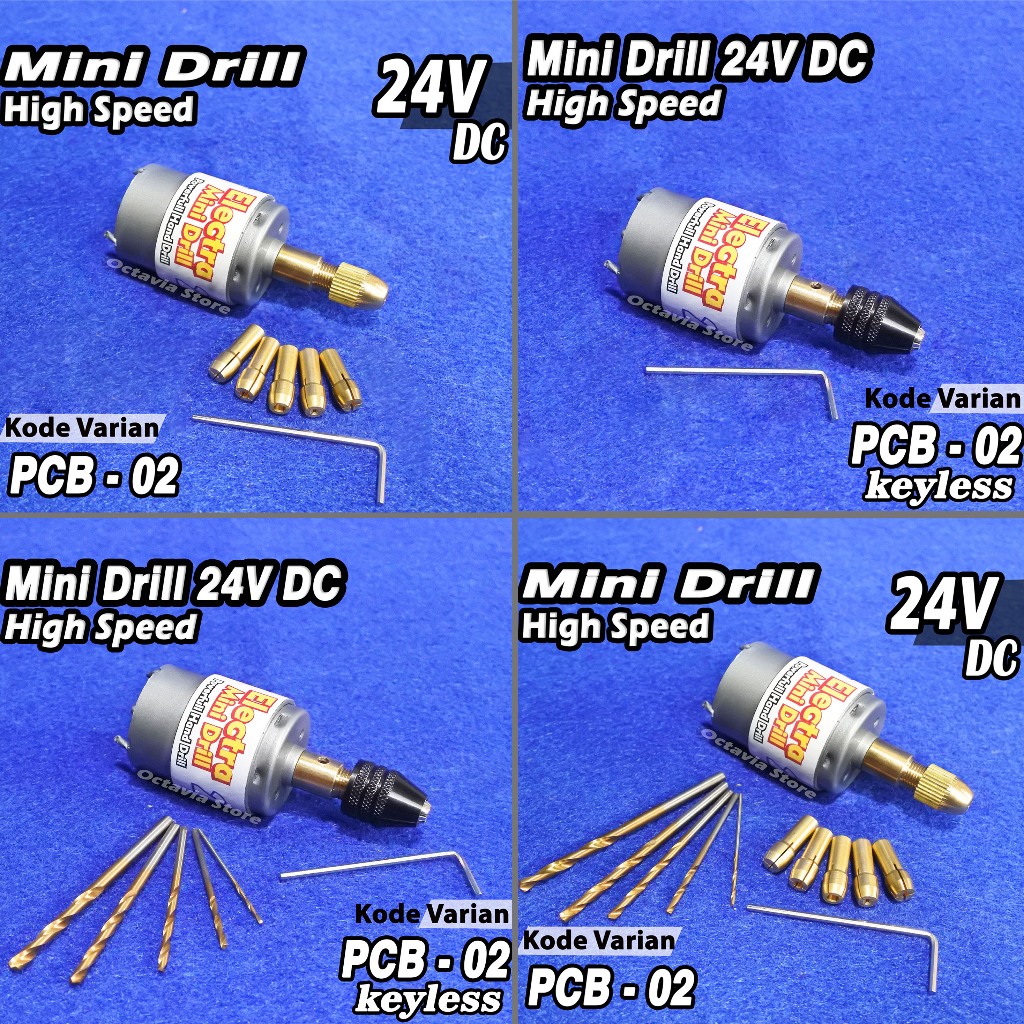 Jual Mini Drill PCB 24V Dc ( Dinamo + Kepala Chuck + mata Bor ) Shopee Indonesia