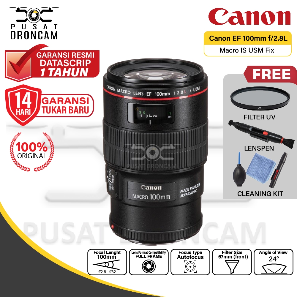 Jual Lensa Canon EF 100mm f2.8L Macro IS USM Fix Lens Garansi Resmi ...