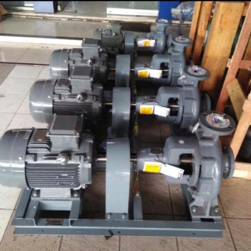 Jual Pompa Centrifugal Ebara 80x65 FS4KA Motor Teco 4kw 5,5Hp 3phase
