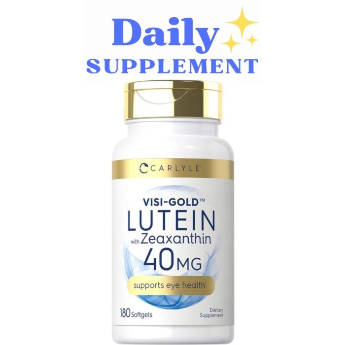 Jual CARLYLE VISIGOLD LUTEIN 40 mg with Zeaxanthin 180 Softgels