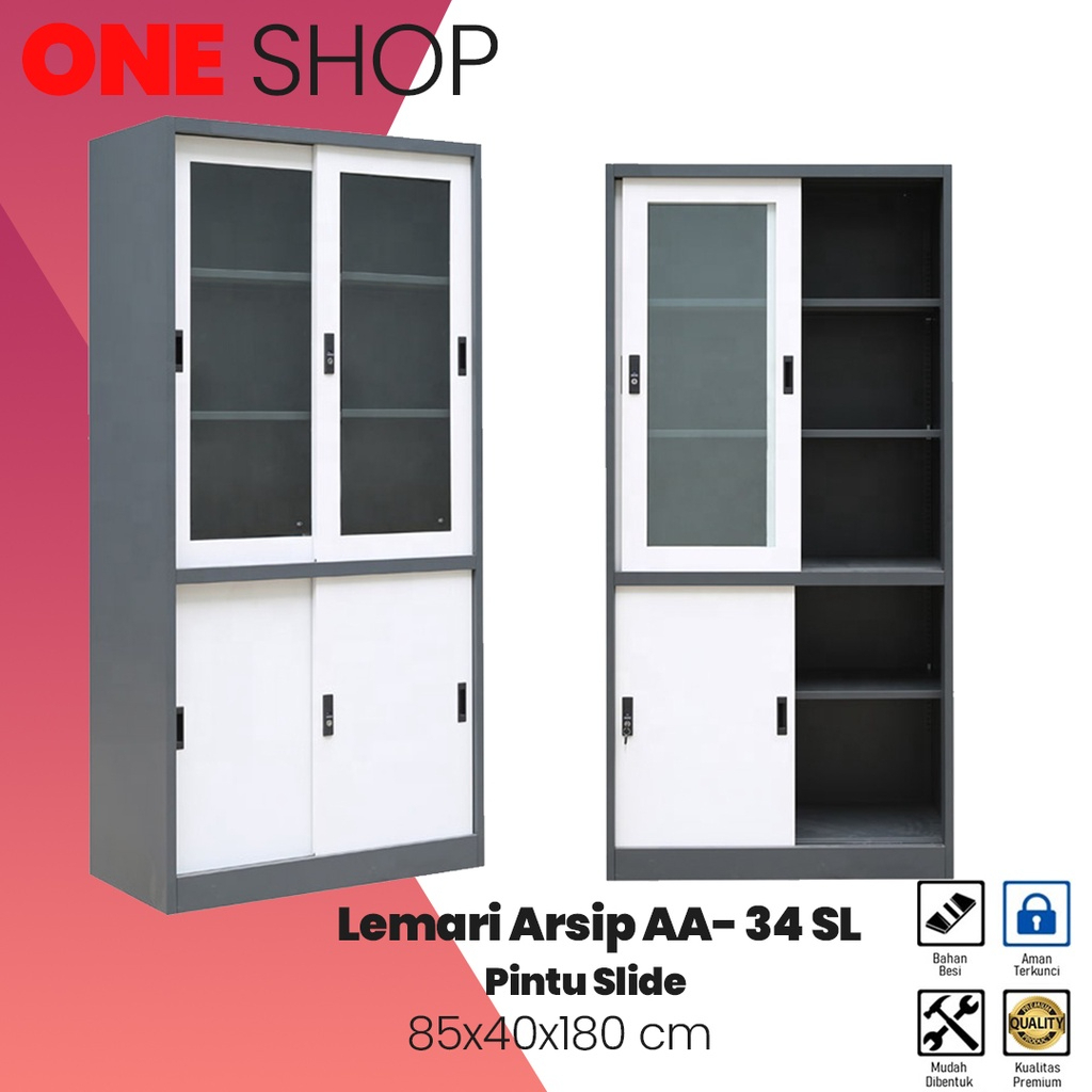 Jual Lemari Arsip Besi Sliding Kaca Pintu Lemari Arsip Kantor Shopee Indonesia