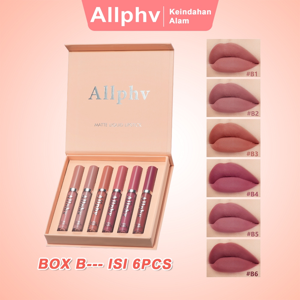 Jual 【box Isi 6pcs】Allphv Lipstik Paket 6pcs Set A Dan Set B 12 Warna ...