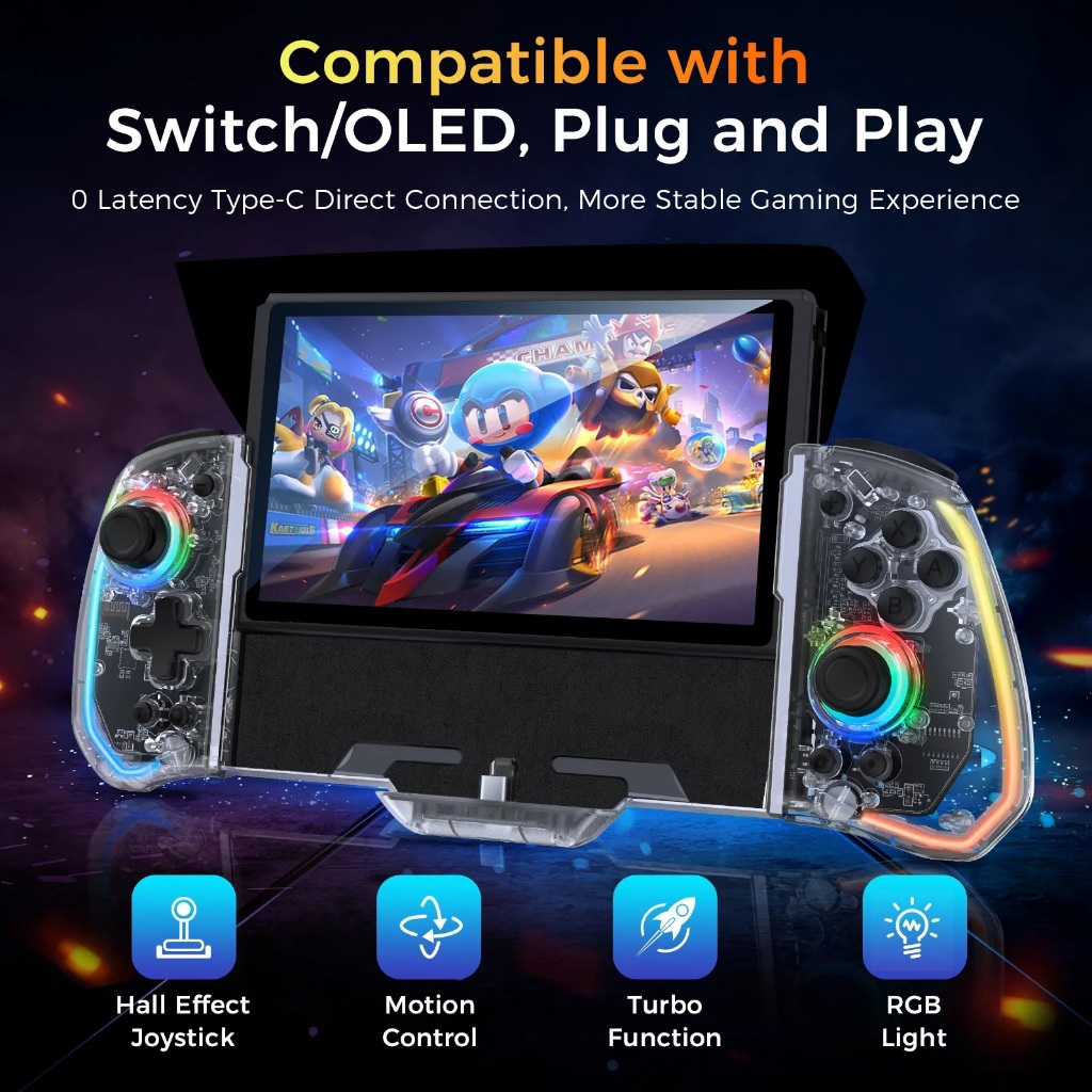Jual IINE Handheld Joypad Controller RGB light Motion Nintendo Switch ...