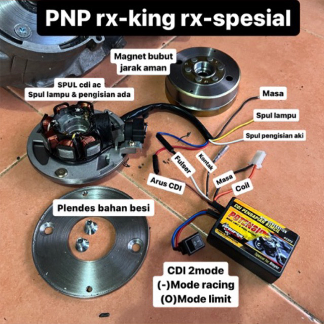 Jual satu set plus CDI magnet kimcil rxking pengapian racing rx king rx ...