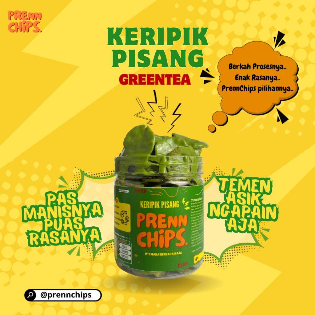 Jual KERIPIK PISANG LUMER VARIAN GREENTEA ISI 200gr CEMILAN ENAK DAN RENYAH Shopee Indonesia