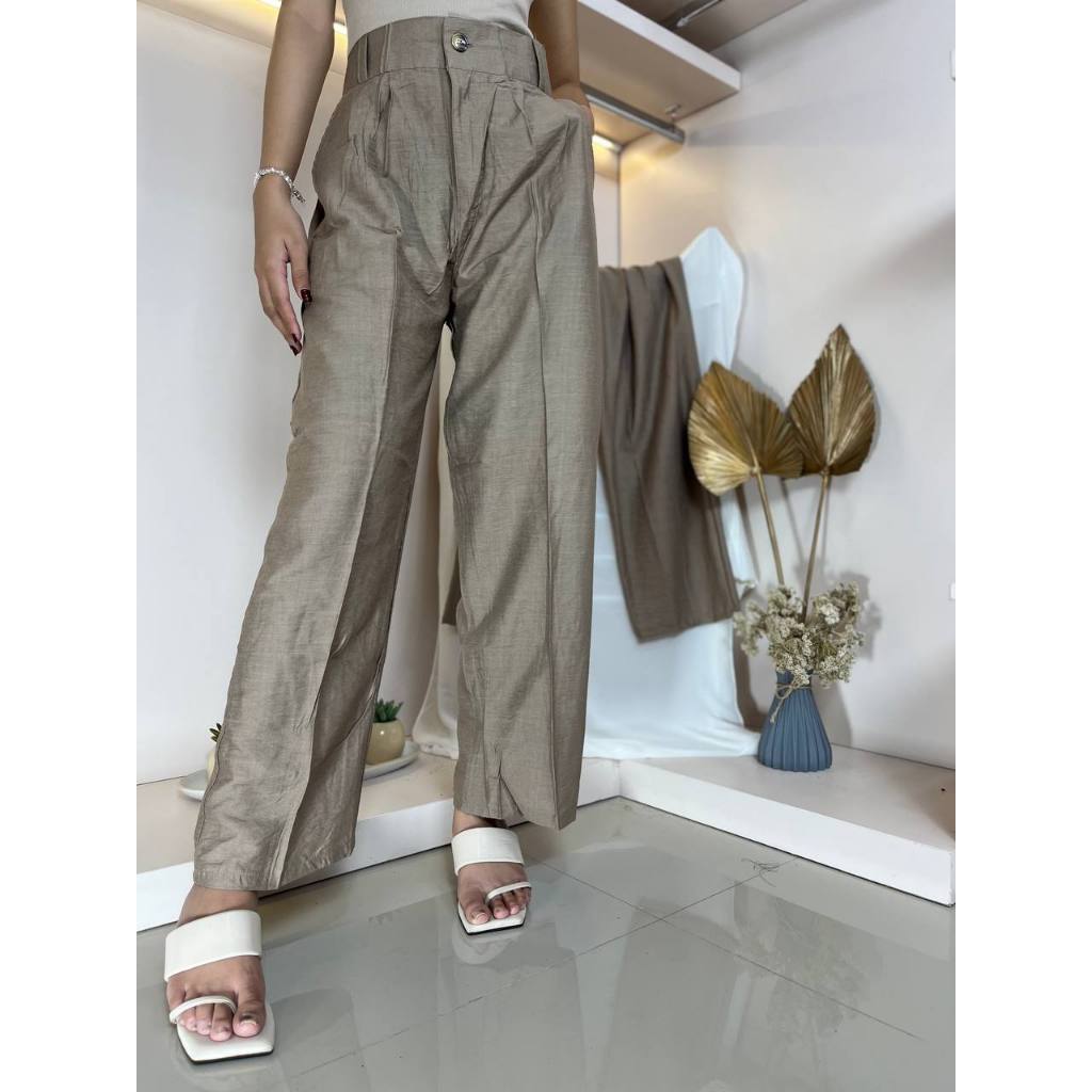 Jual Loose Pants Celana Kantor Wanita/Celana Kulot Formal Wanita Linen ...