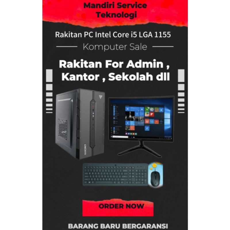 Jual Rakitan PC Intel Core i5 For Admin Office + Monitor Siap Pakai ...