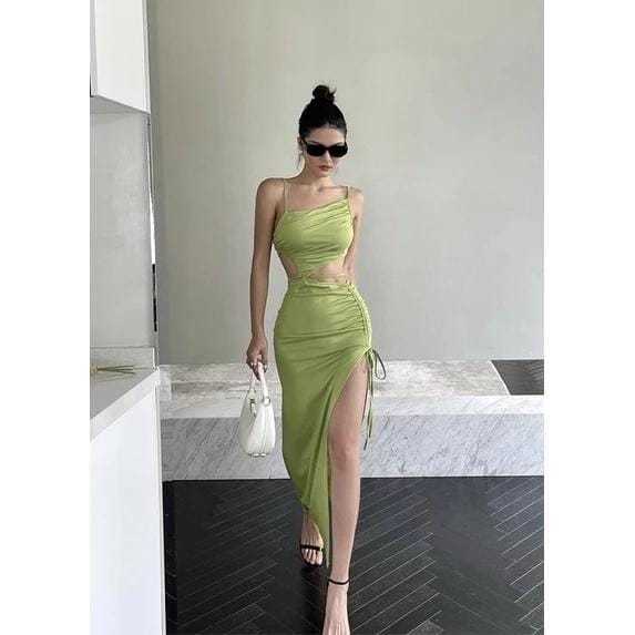 Jual Sale Limited Stock Hailey Green Dress Pantai Wanita Seksi Korean Summer Dress Beachwear 