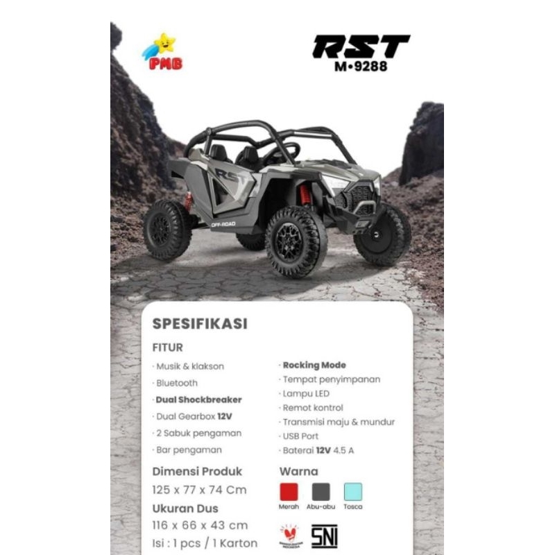 Jual Mobil Aki Anak Off Road Dual Shock Breaker RST M9288 Dual Mesin M ...