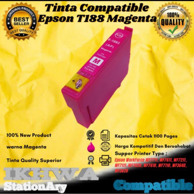 Jual Catridge Tinta Compatible Epson T188 T188 ( 1paket ) For WF 7711 ...
