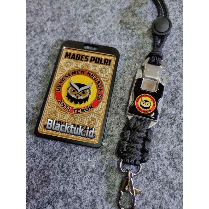 Jual plat id custom name tag DENSUS 88 full set cover dan lanyard ...