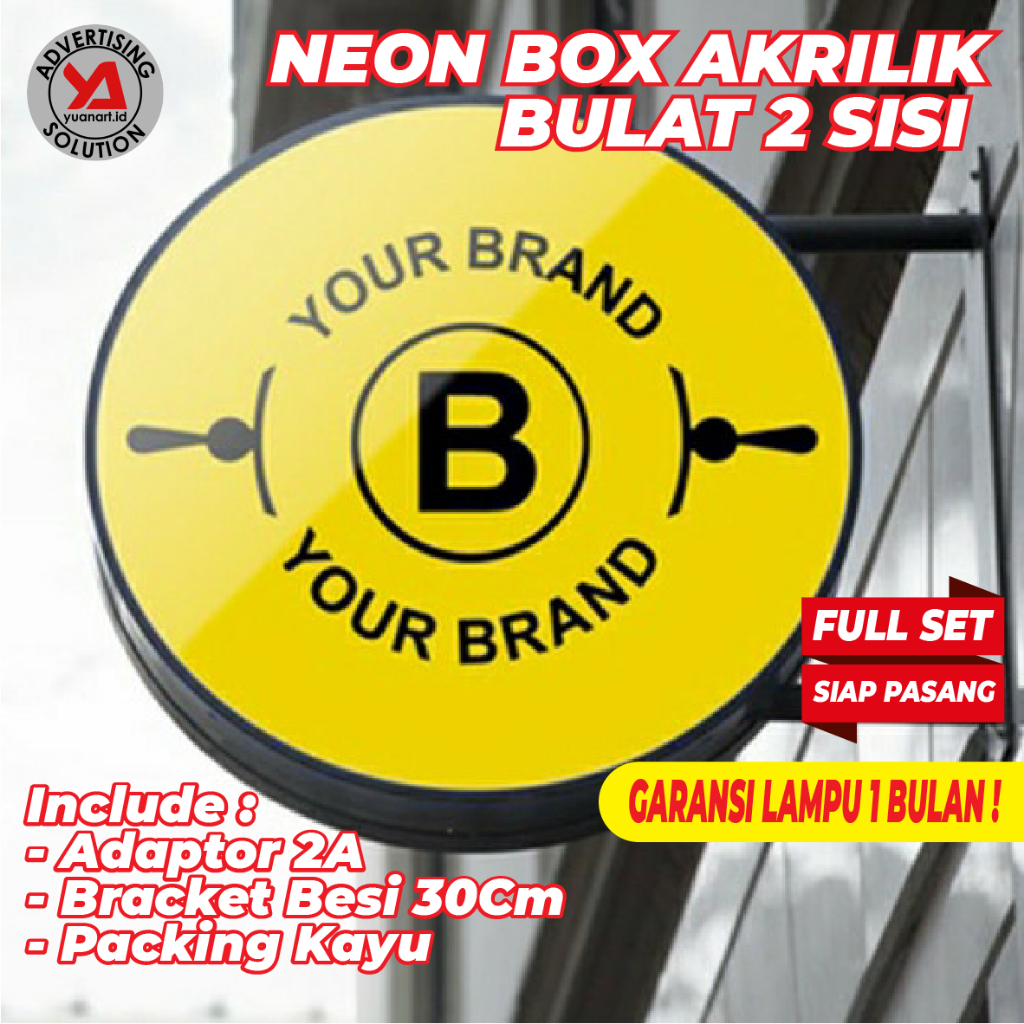 Jual Custom Neon Box Bulat Diameter 50cm | Neon Box Bulat Ukuran ...