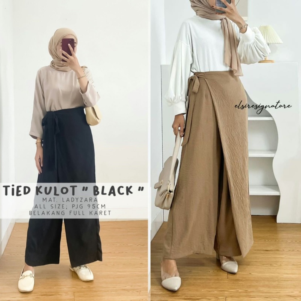 Jual Celana Kulot Rok 2in1 Bahan Airflow Crinkle Celana Rok Tied ...