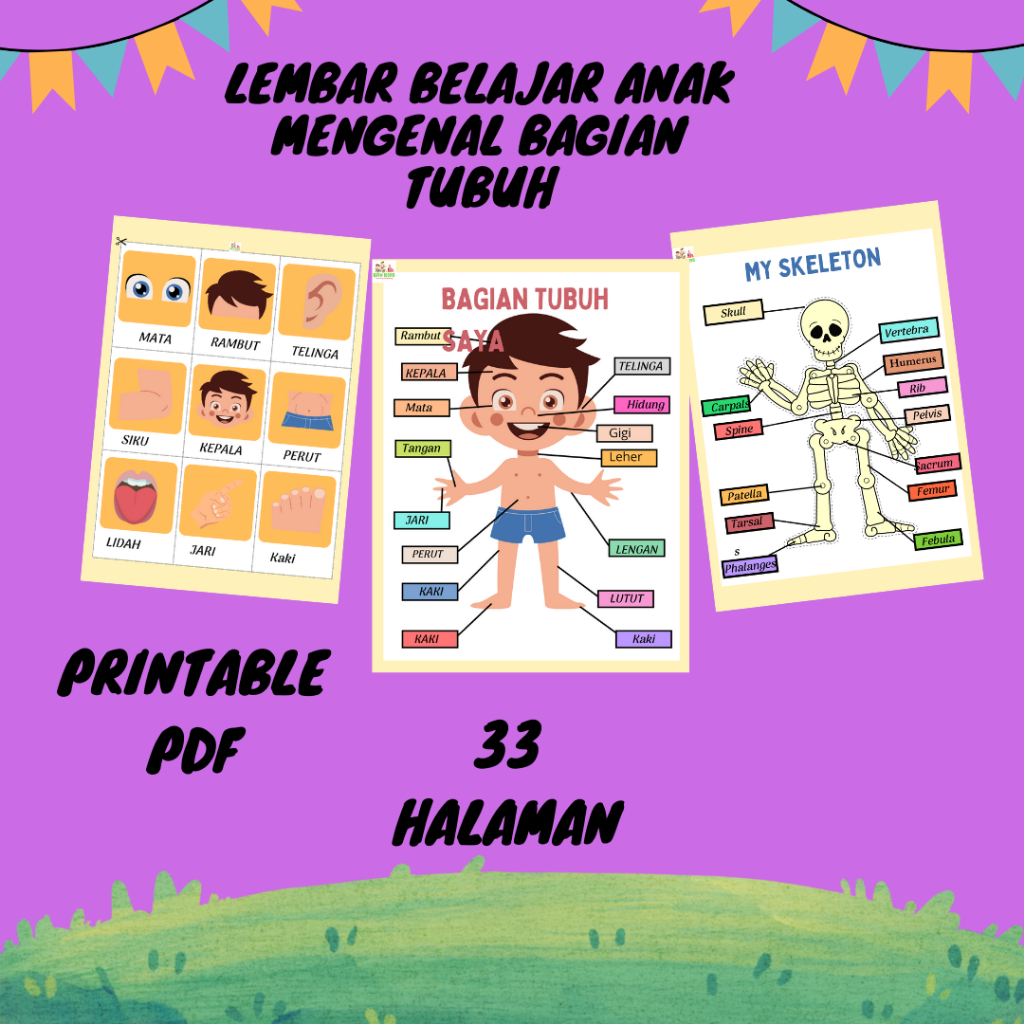 Jual LEMBAR BELAJAR MENGENAL BAGIAN TUBUH | Shopee Indonesia
