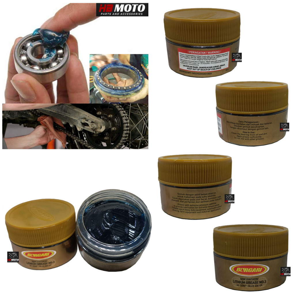 Jual Minyak Gemuk Burgari Semi Synthetic HITEMP 400 EP LITHIUM GREASE NO.3 90GRAM/GREASE
