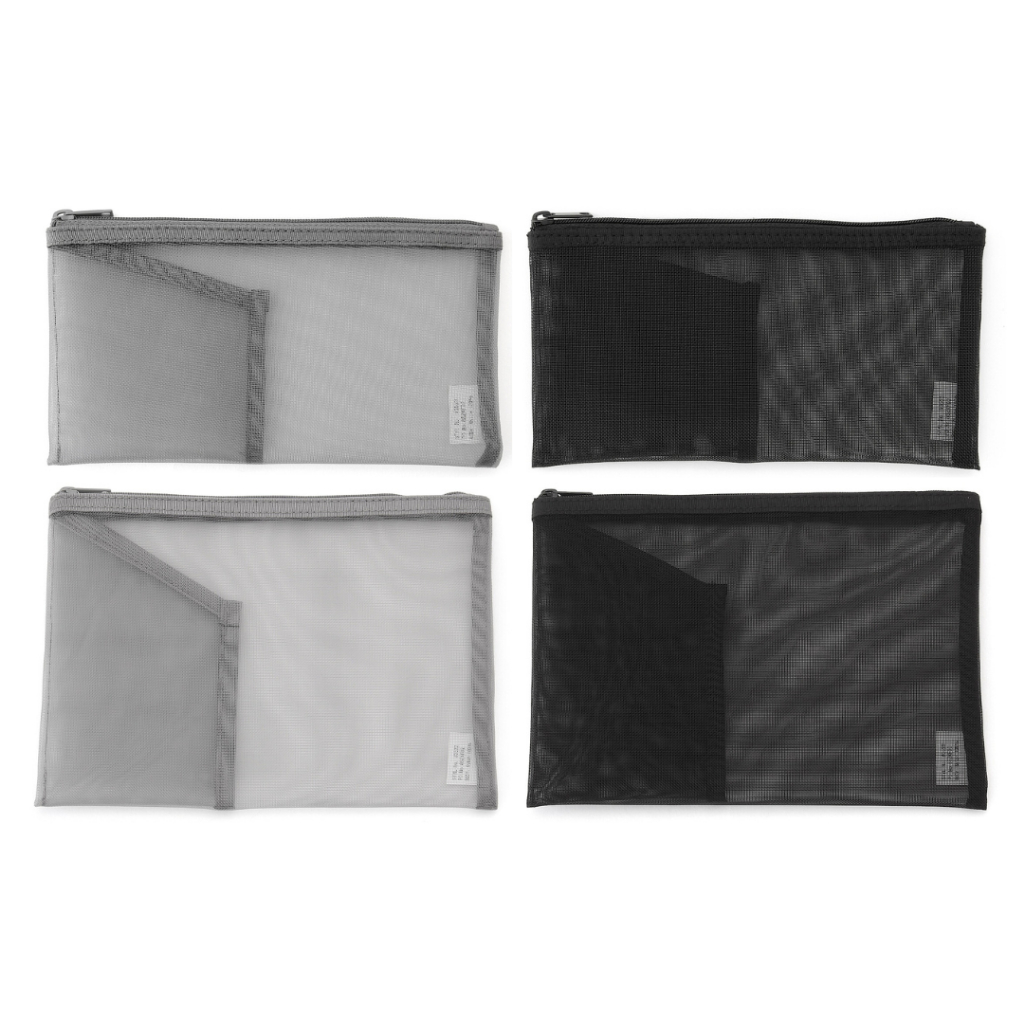 Jual Muji Nylon Mesh Pencil Case Pouch with Pocket Kotak Pencil Storage