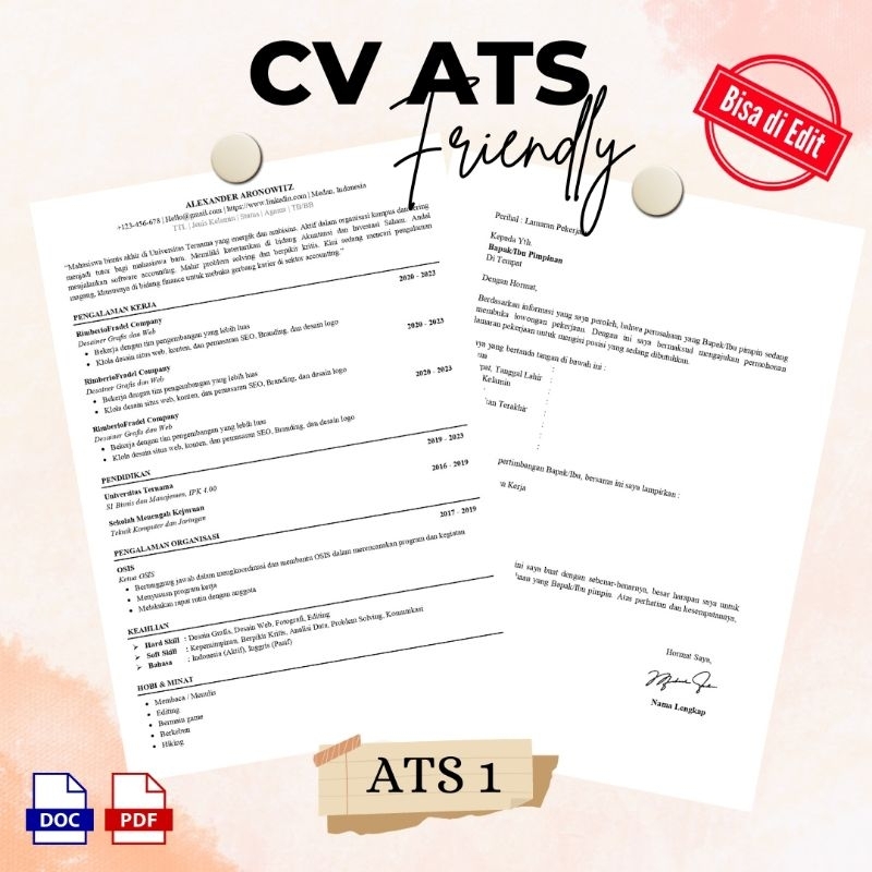 Jual CV ATS | CV ATS Friendly | CV murah | CV Simple | Lamaran kerja ...