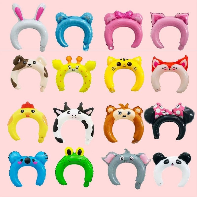ISI ( 50 PCS ) Balon bando Mickey Minnie Mouse kartun unik headband balon balon huruf balon latex balon ulang tahun