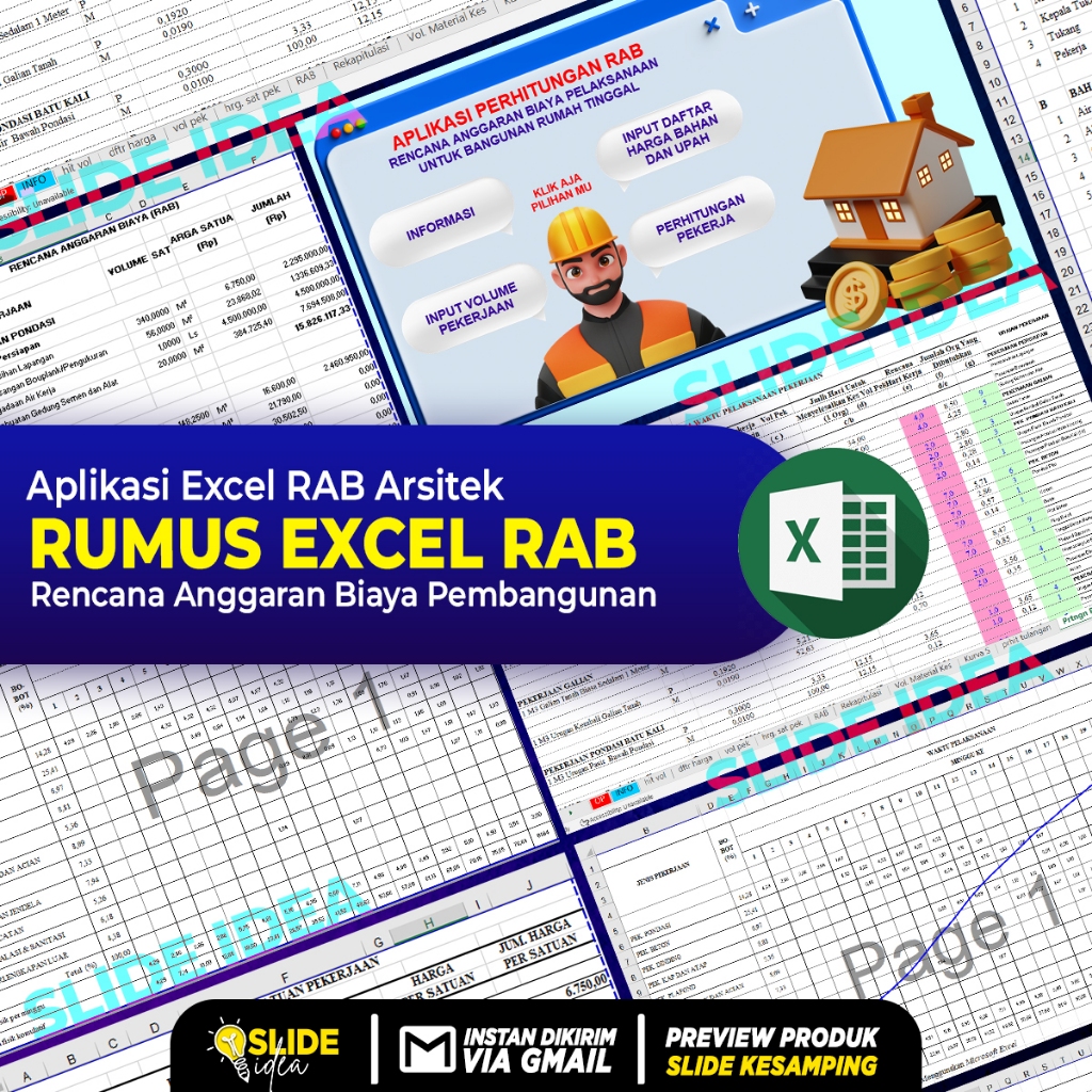 Jual Aplikasi RAB Otomatis Excel Rumus Perhitungan Rencana Anggaran ...