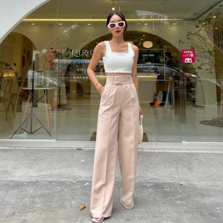 Jual Promthong (พรหมทอง) KST Celana Kulot High Waist Wanita | Shopee ...